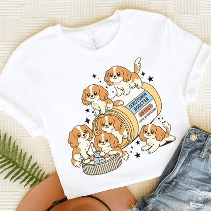Blenheim Cavalier King Charles Serotonin Tee White