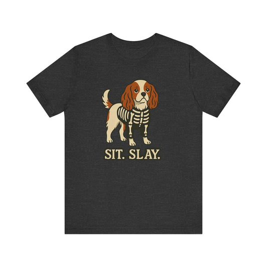 Printify T-Shirt Blenheim Cavalier King Charles Stay. Slay. Halloween TShirt