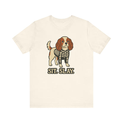 Printify T-Shirt Blenheim Cavalier King Charles Stay. Slay. Halloween TShirt