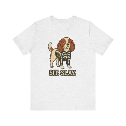 Printify T-Shirt Blenheim Cavalier King Charles Stay. Slay. Halloween TShirt