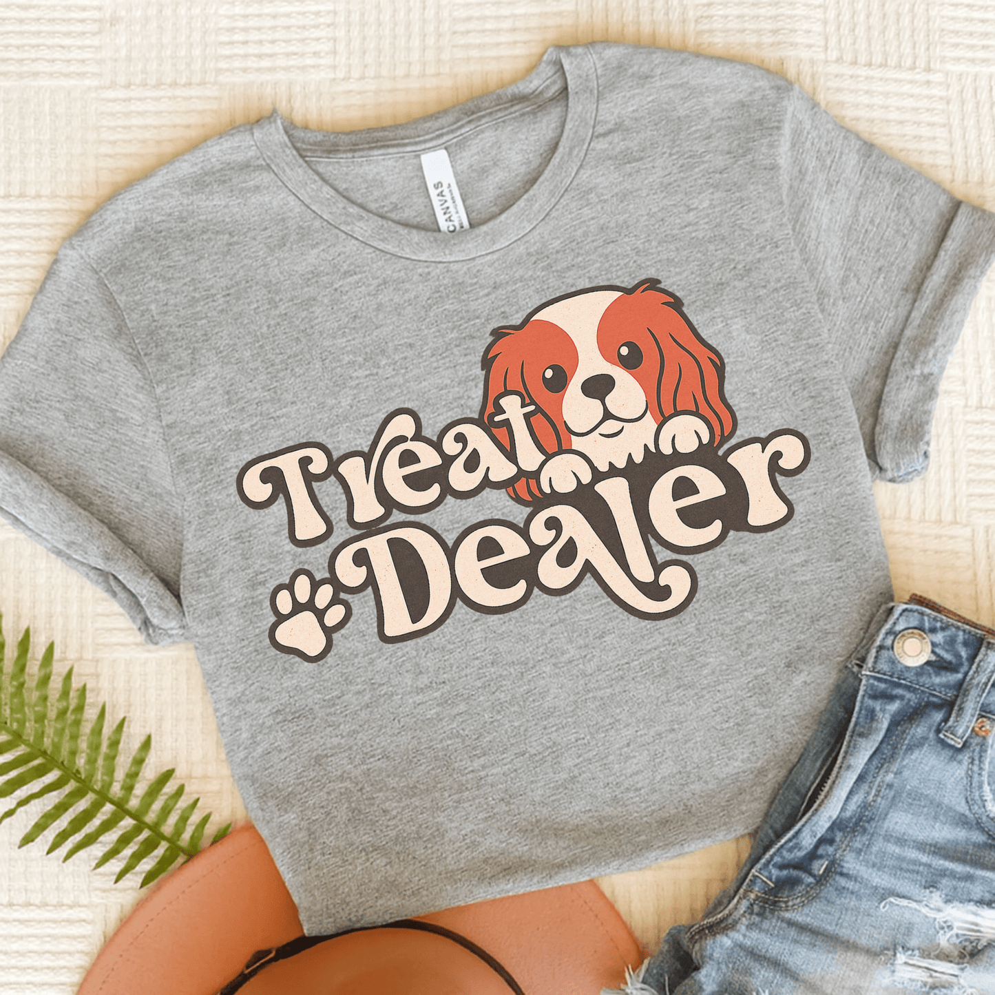 Printify T-Shirt Athletic Heather / S Blenheim Cavalier King Charles Treat Dealer TShirt