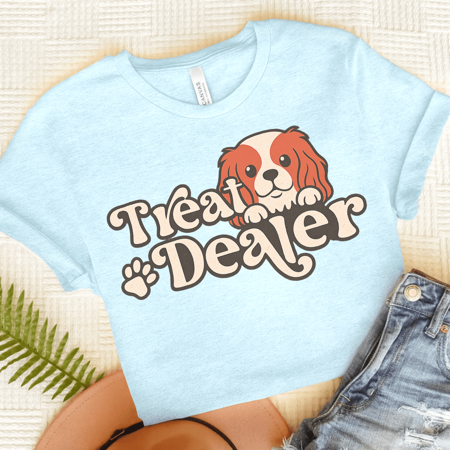 Printify T-Shirt Heather Ice Blue / S Blenheim Cavalier King Charles Treat Dealer TShirt