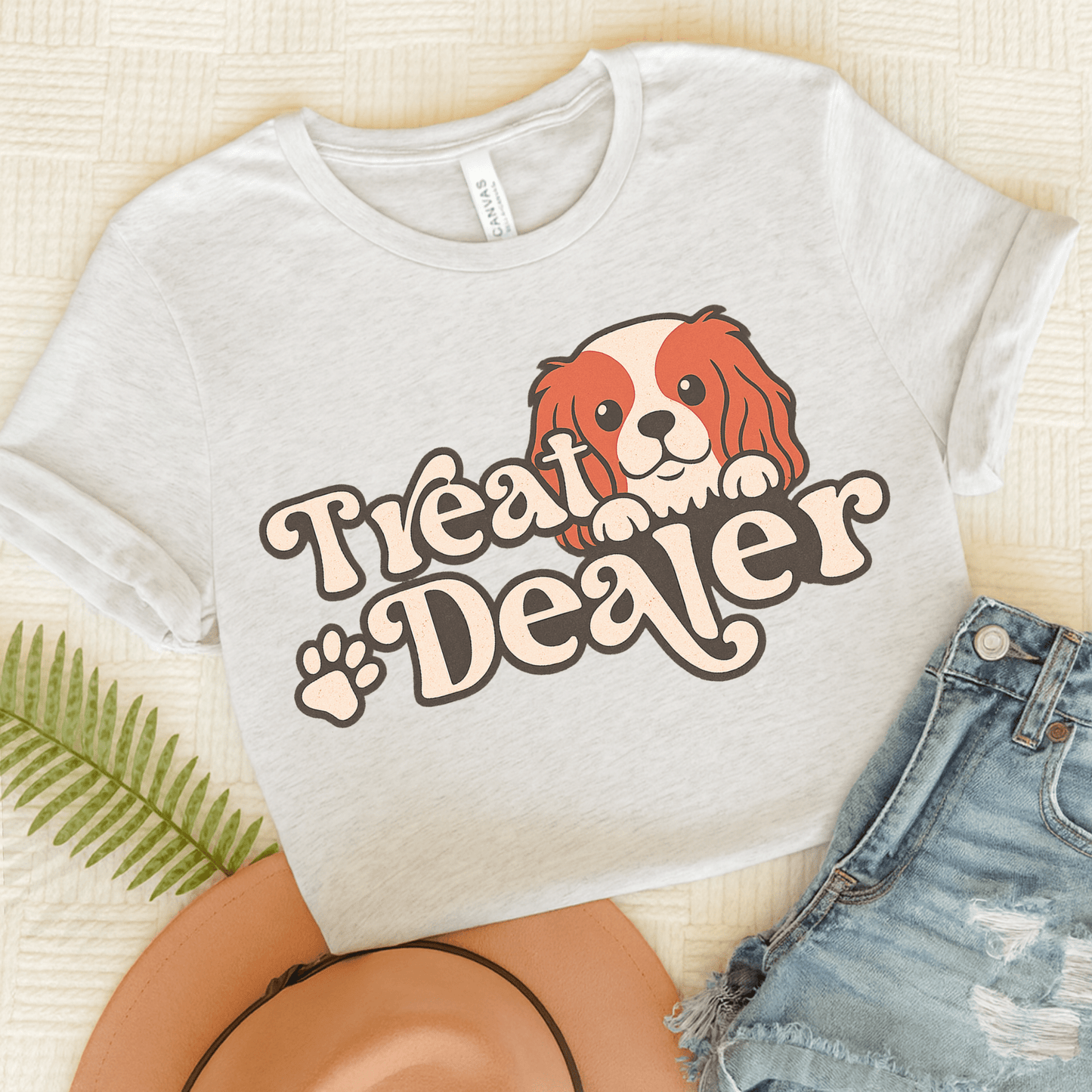 Printify T-Shirt Ash / S Blenheim Cavalier King Charles Treat Dealer TShirt