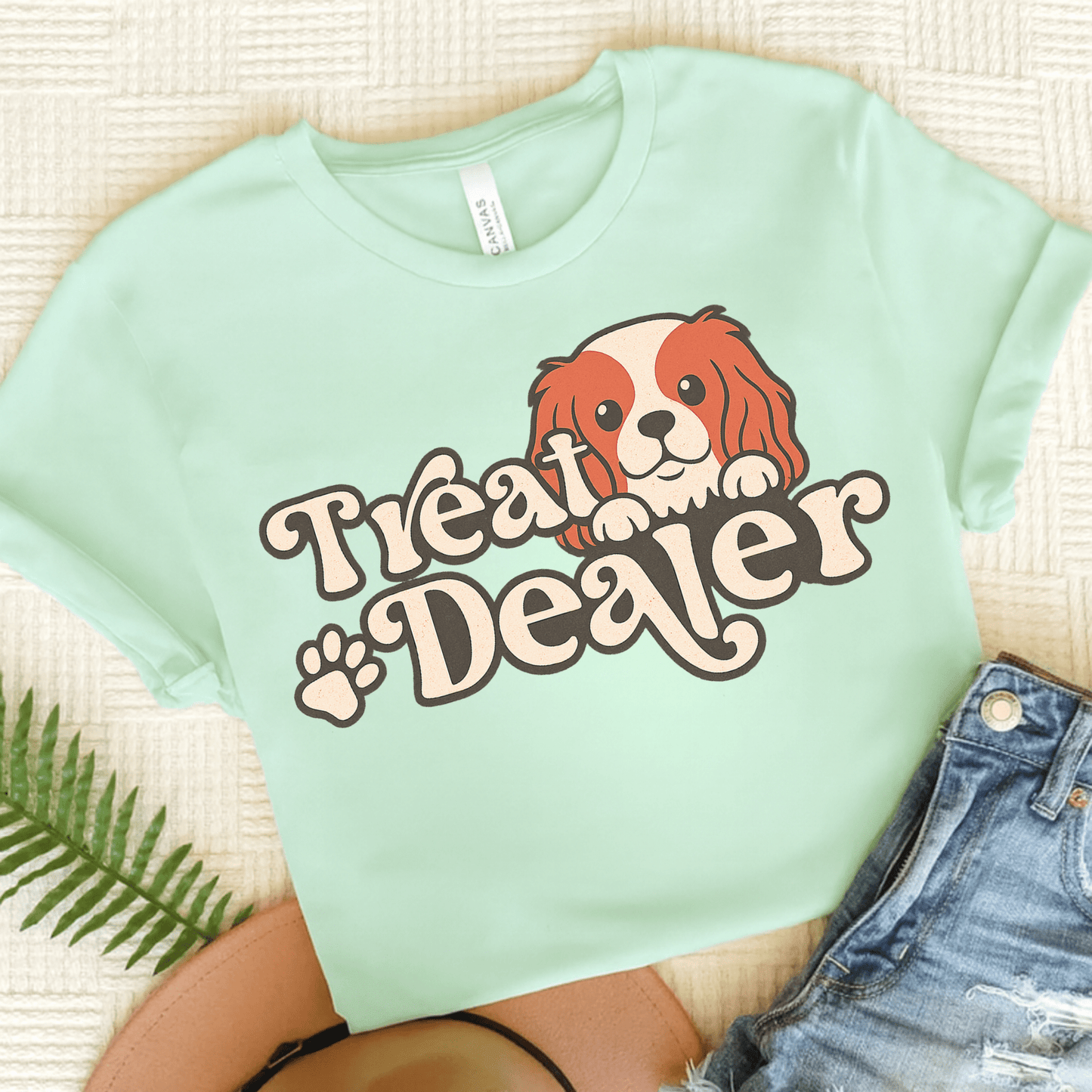 Printify T-Shirt Heather Mint / S Blenheim Cavalier King Charles Treat Dealer TShirt