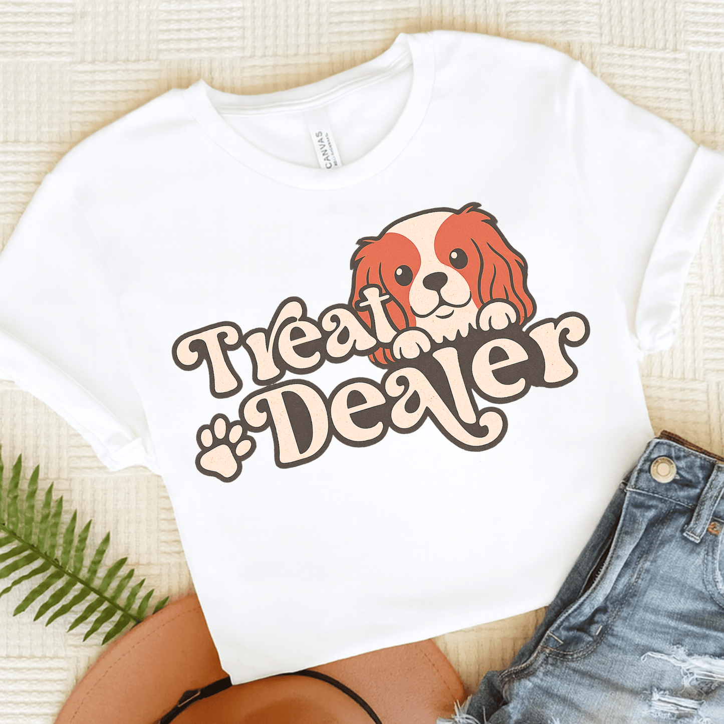 Printify T-Shirt White / S Blenheim Cavalier King Charles Treat Dealer TShirt