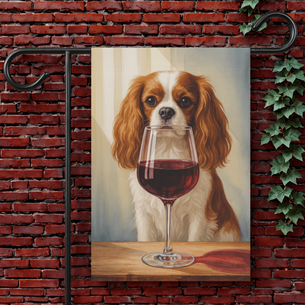 Printify Garden Flag 12'' × 18'' Blenheim Cavalier King Charles Wine Garden Flag