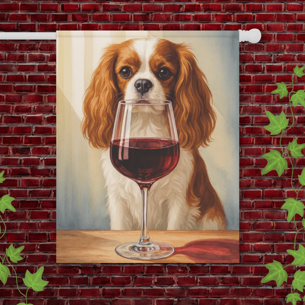 Printify Garden Flag 24.5'' × 32'' Blenheim Cavalier King Charles Wine Garden Flag