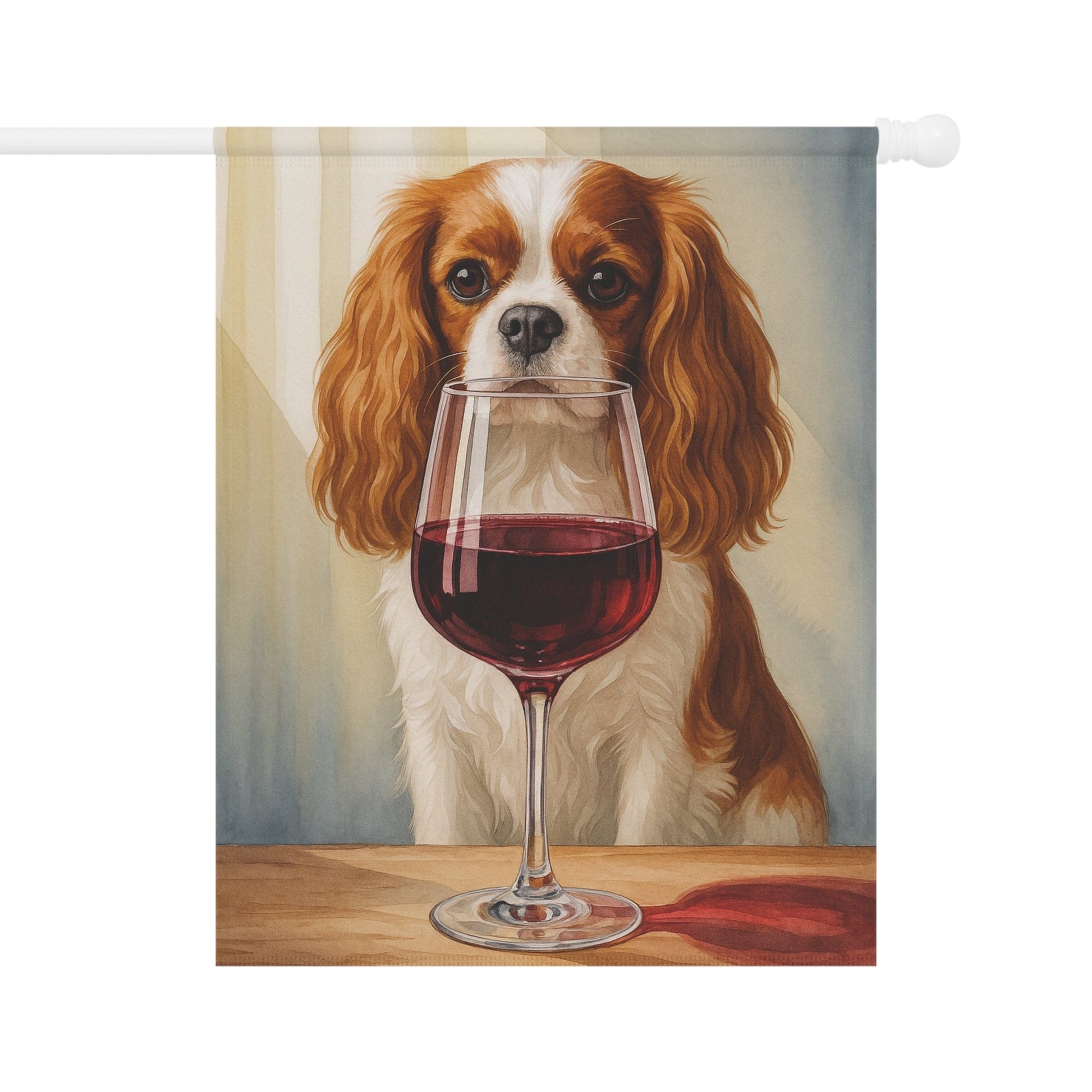 Printify Garden Flag Blenheim Cavalier King Charles Wine Garden Flag