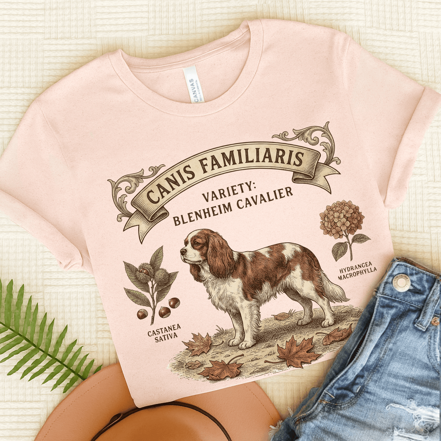 Personalized Cavalier Latin Nature Unisex TShirt Soft Pink