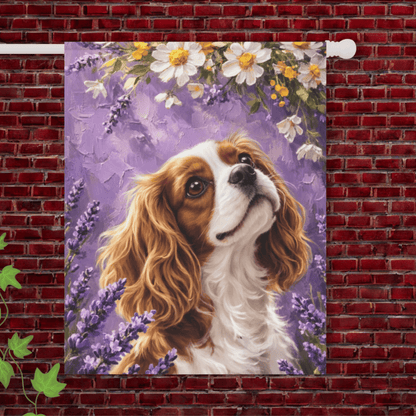 Personalized Cavalier Lavender Garden Flag 24.5'' × 32''