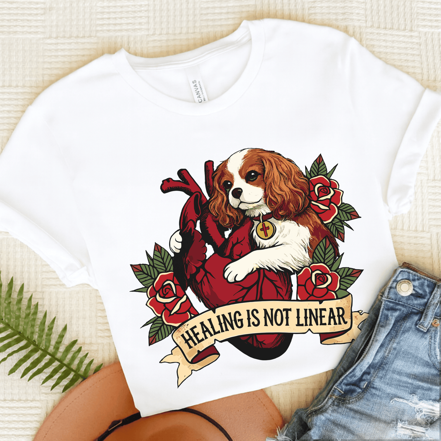 Personalized Cavalier Linear Healing Unisex TShirt White
