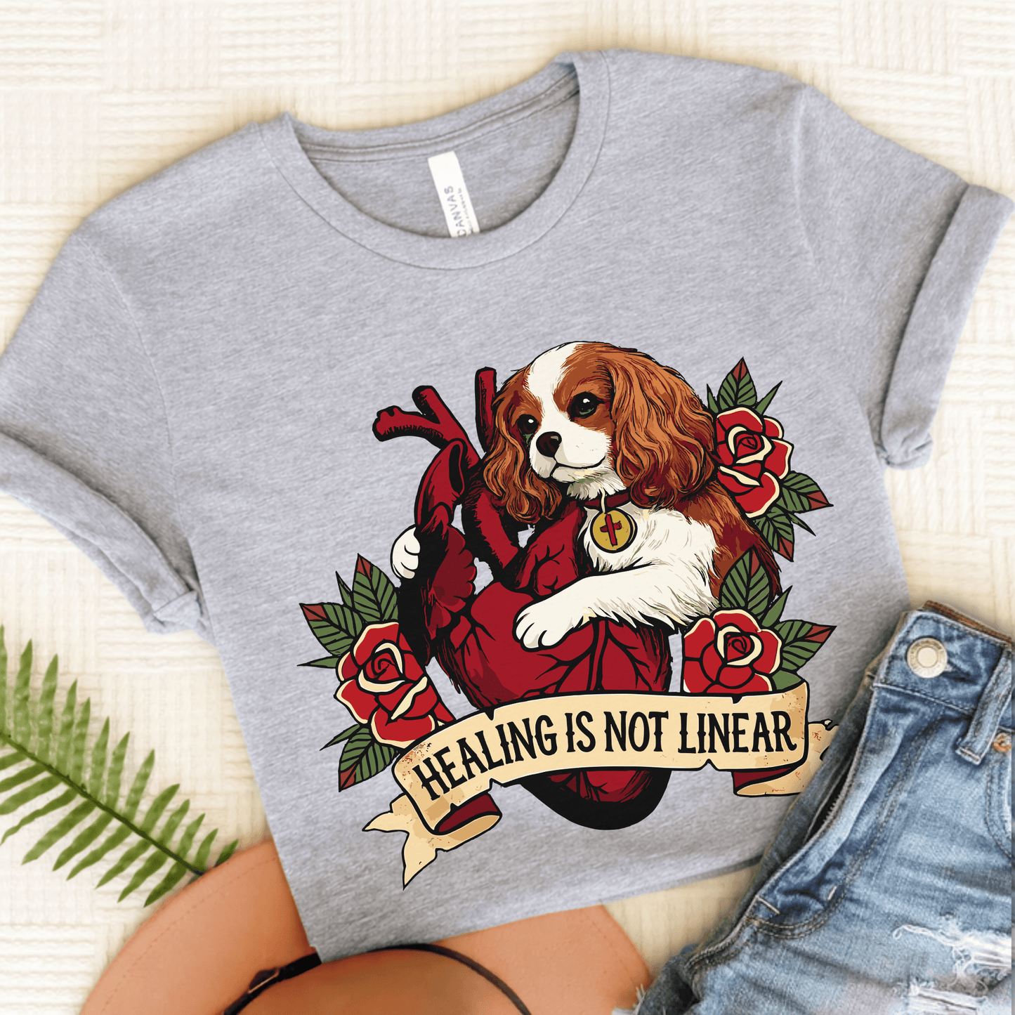 Personalized Cavalier Linear Healing Unisex TShirt Athletic Heather