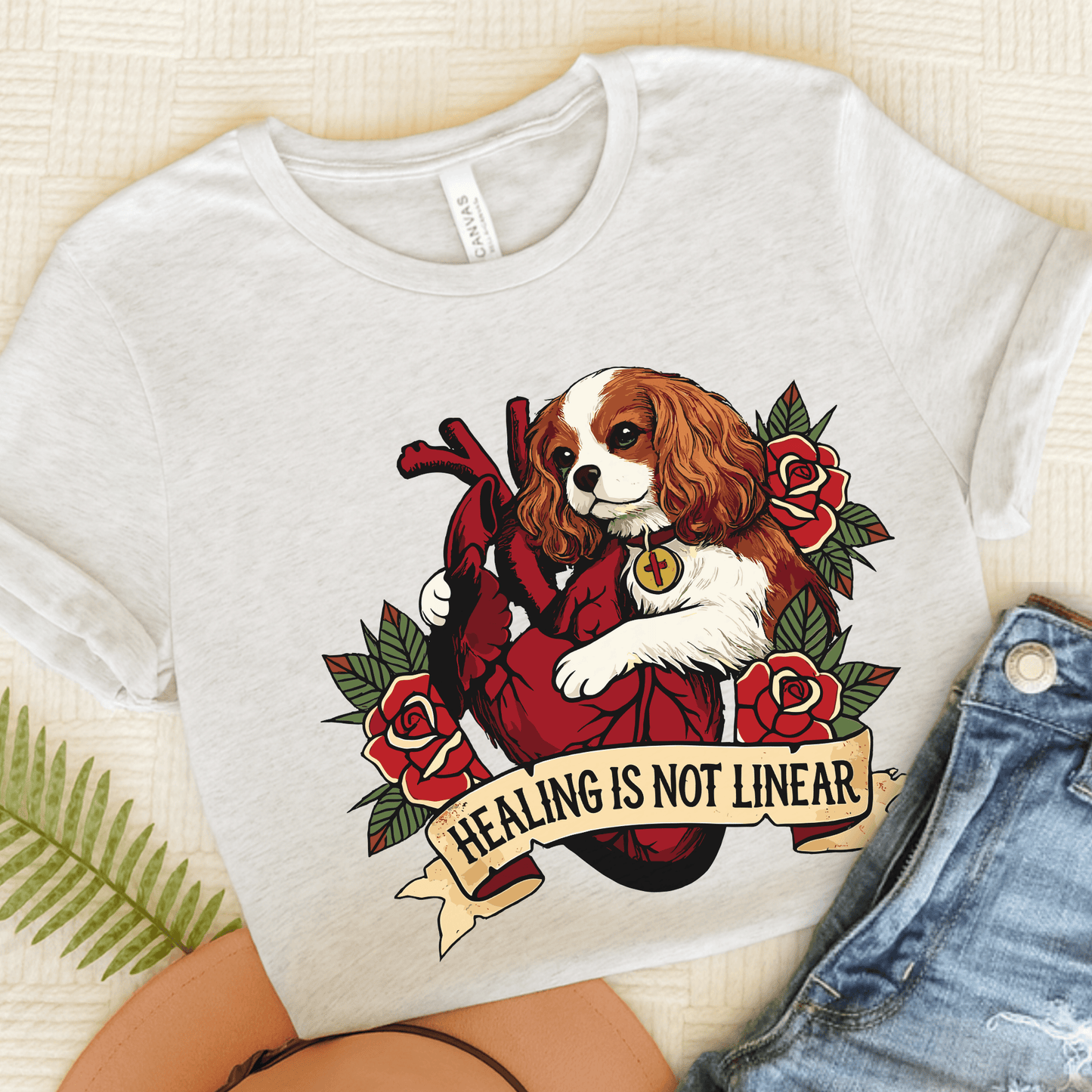 Personalized Cavalier Linear Healing Unisex TShirt Ash