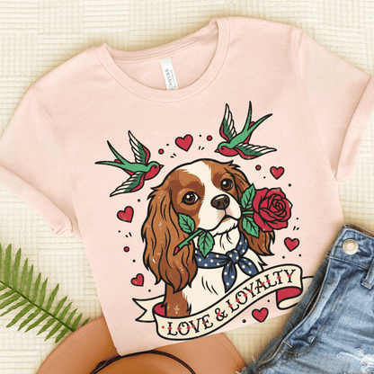 Personalized Cavalier Loyalty Tattoo Unisex TShirt Soft Pink