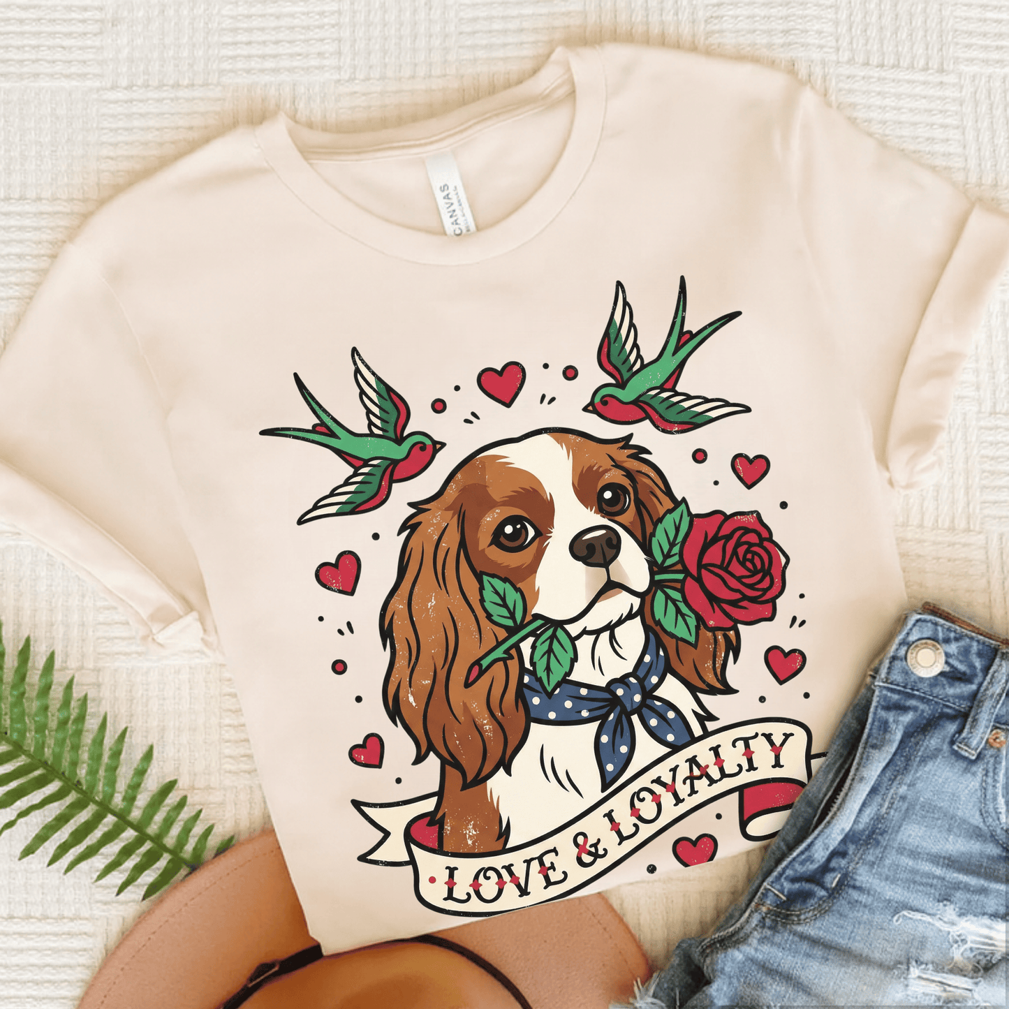Personalized Cavalier Loyalty Tattoo Unisex TShirt Natural