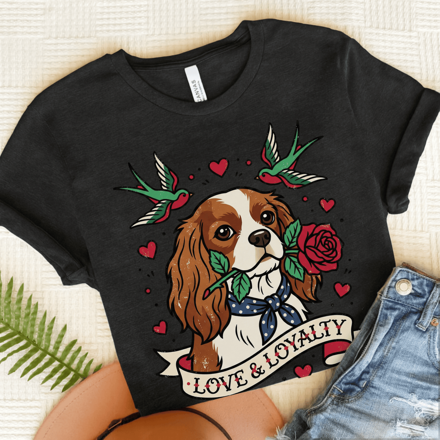 Personalized Cavalier Loyalty Tattoo Unisex TShirt Dark Grey Heather