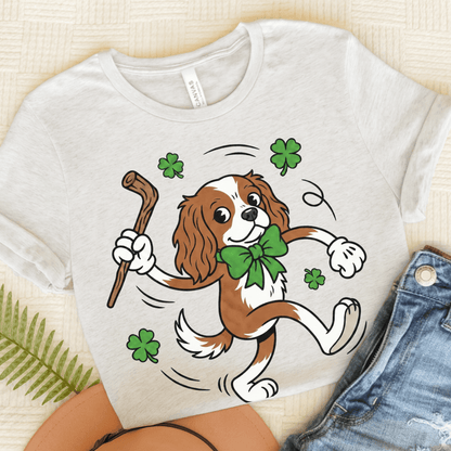 Personalized Cavalier Lucky Pup Unisex TShirt Ash