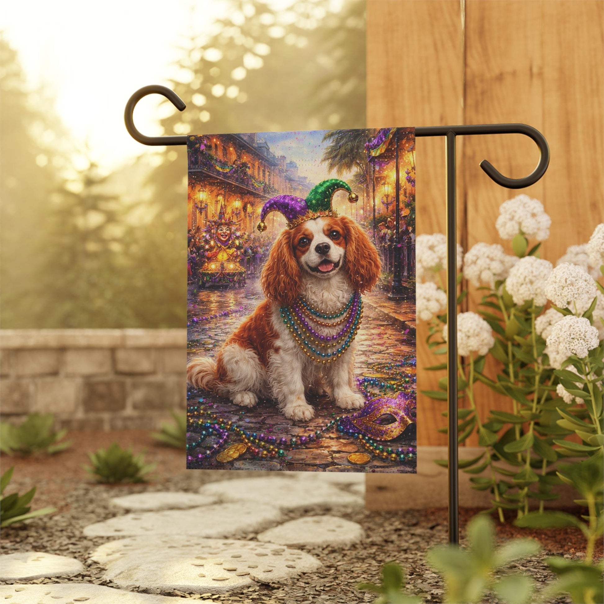 Personalized Cavalier Mardi Gras Party Yard Flag