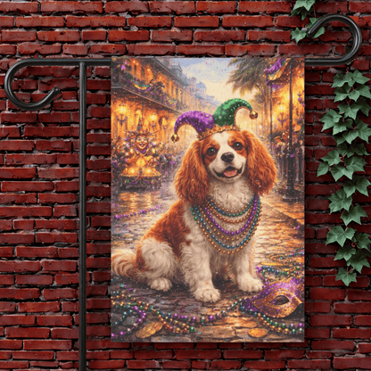 Personalized Cavalier Mardi Gras Party Yard Flag 12'' × 18''