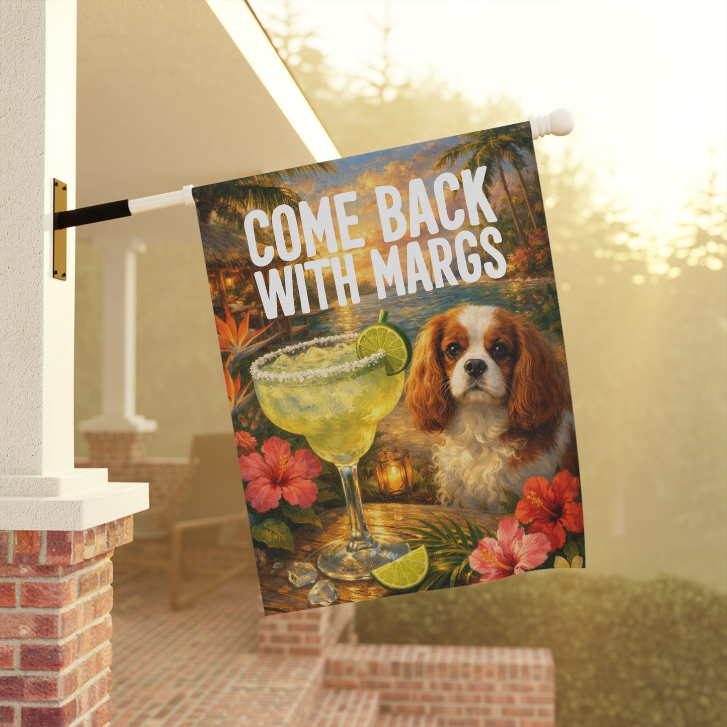 Personalized Cavalier Margarita Garden Flag