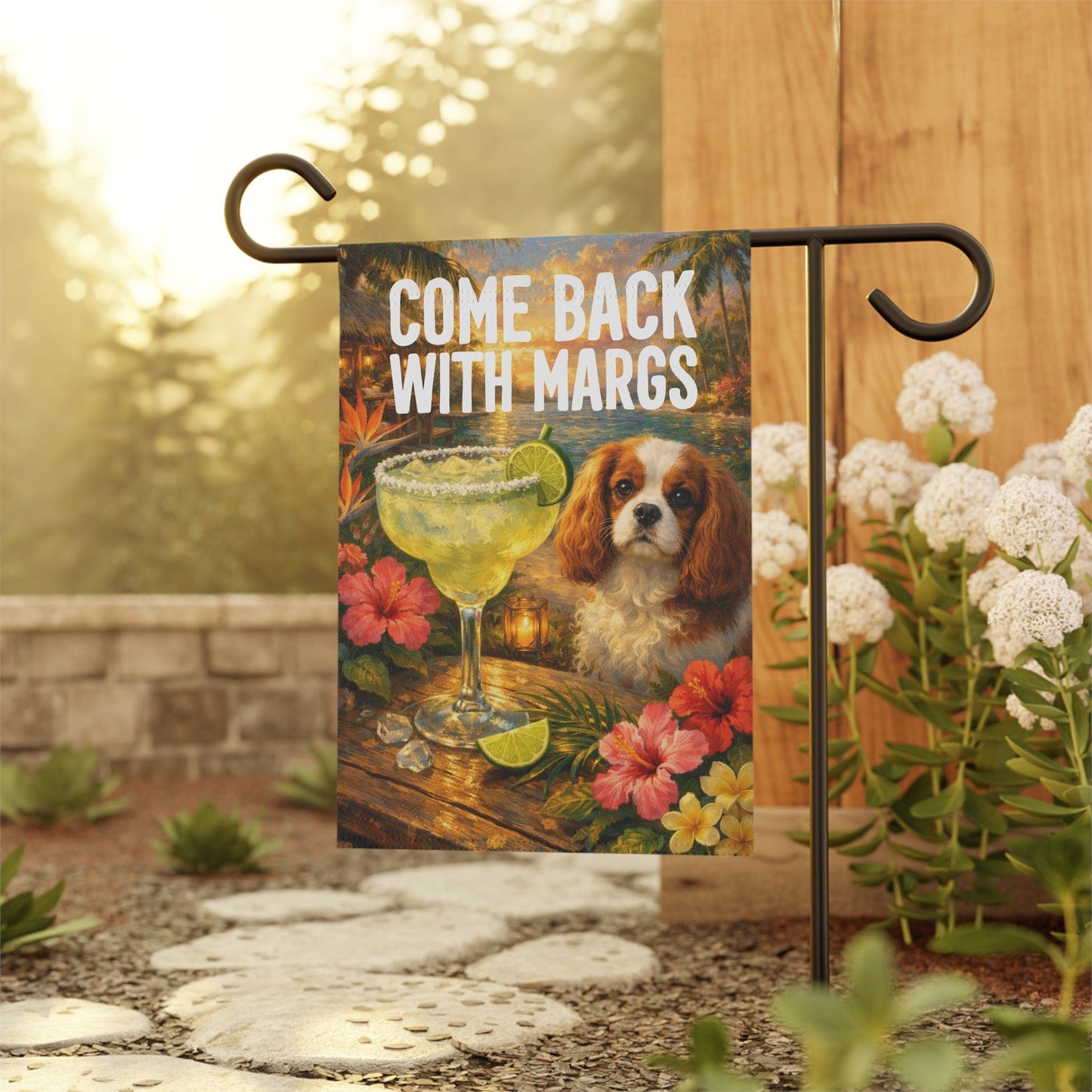 Personalized Cavalier Margarita Garden Flag
