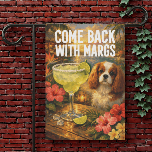 Personalized Cavalier Margarita Garden Flag 12'' × 18''