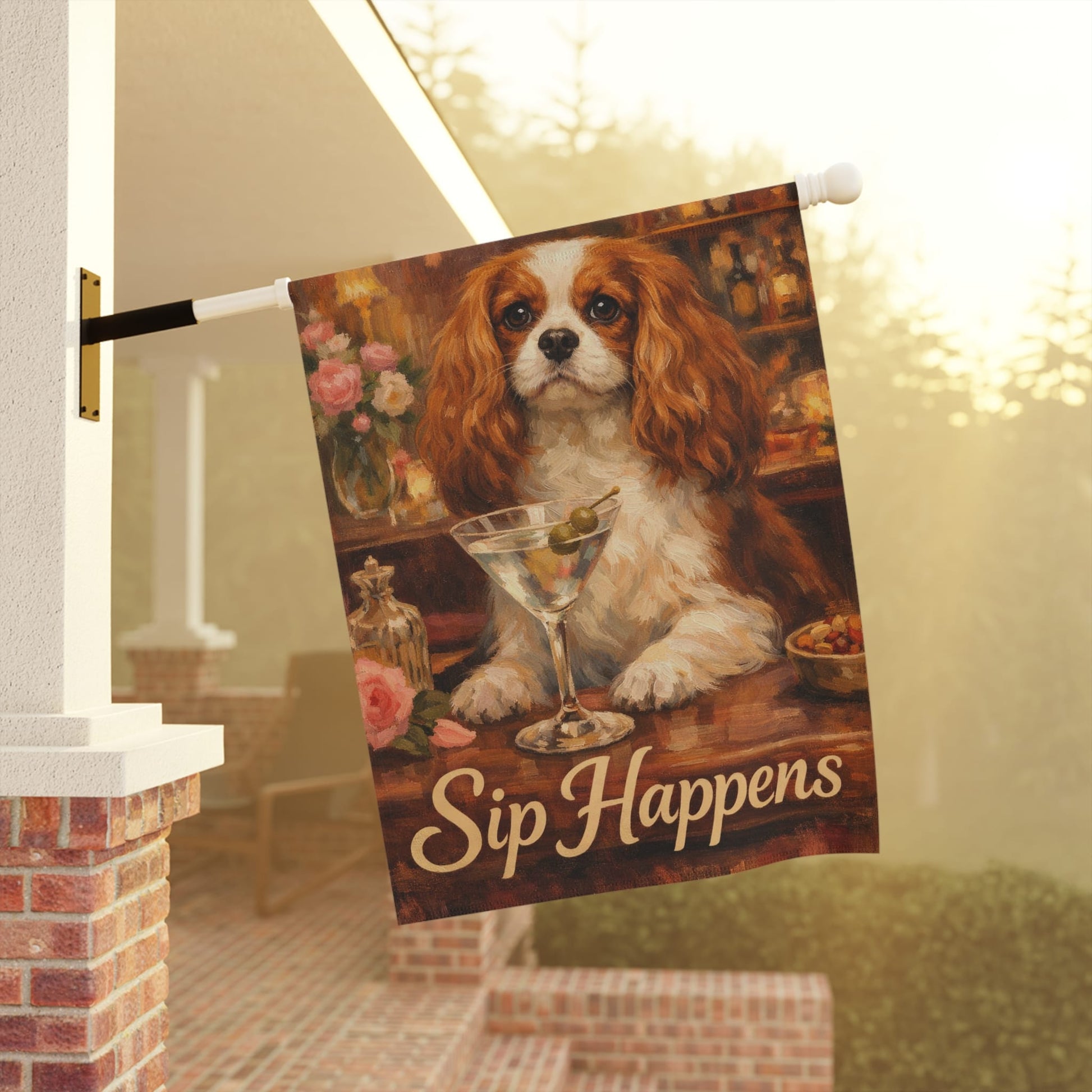 Personalized Cavalier Martini Garden Flag