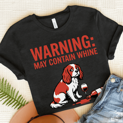 Personalized Cavalier Contain Whine Unisex Tshirt Dark Grey Heather