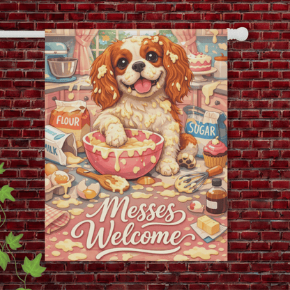 Personalized Cavalier Messy Baker Garden Flag 24.5'' × 32''