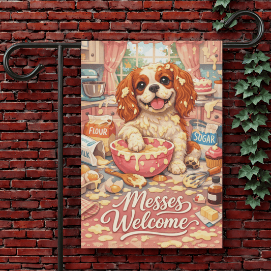 Personalized Cavalier Messy Baker Garden Flag 12'' × 18''