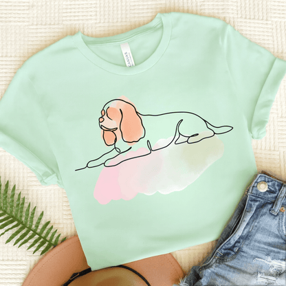 Personalized Cavalier Minimalist Unisex Tshirt Heather Mint