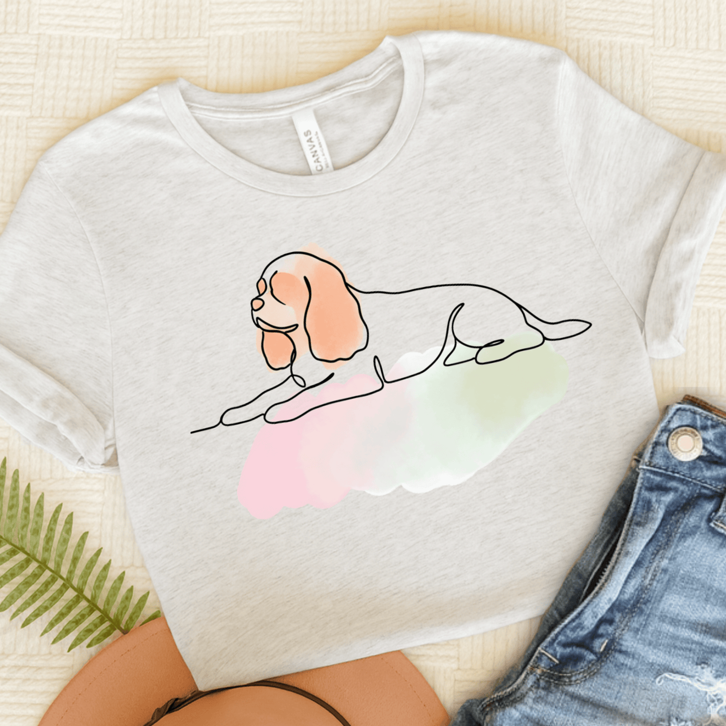 Personalized Cavalier Minimalist Unisex Tshirt Ash