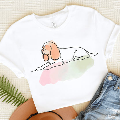 Personalized Cavalier Minimalist Unisex Tshirt White