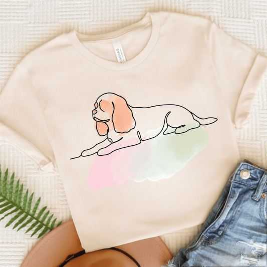Personalized Cavalier Minimalist Unisex Tshirt Natural