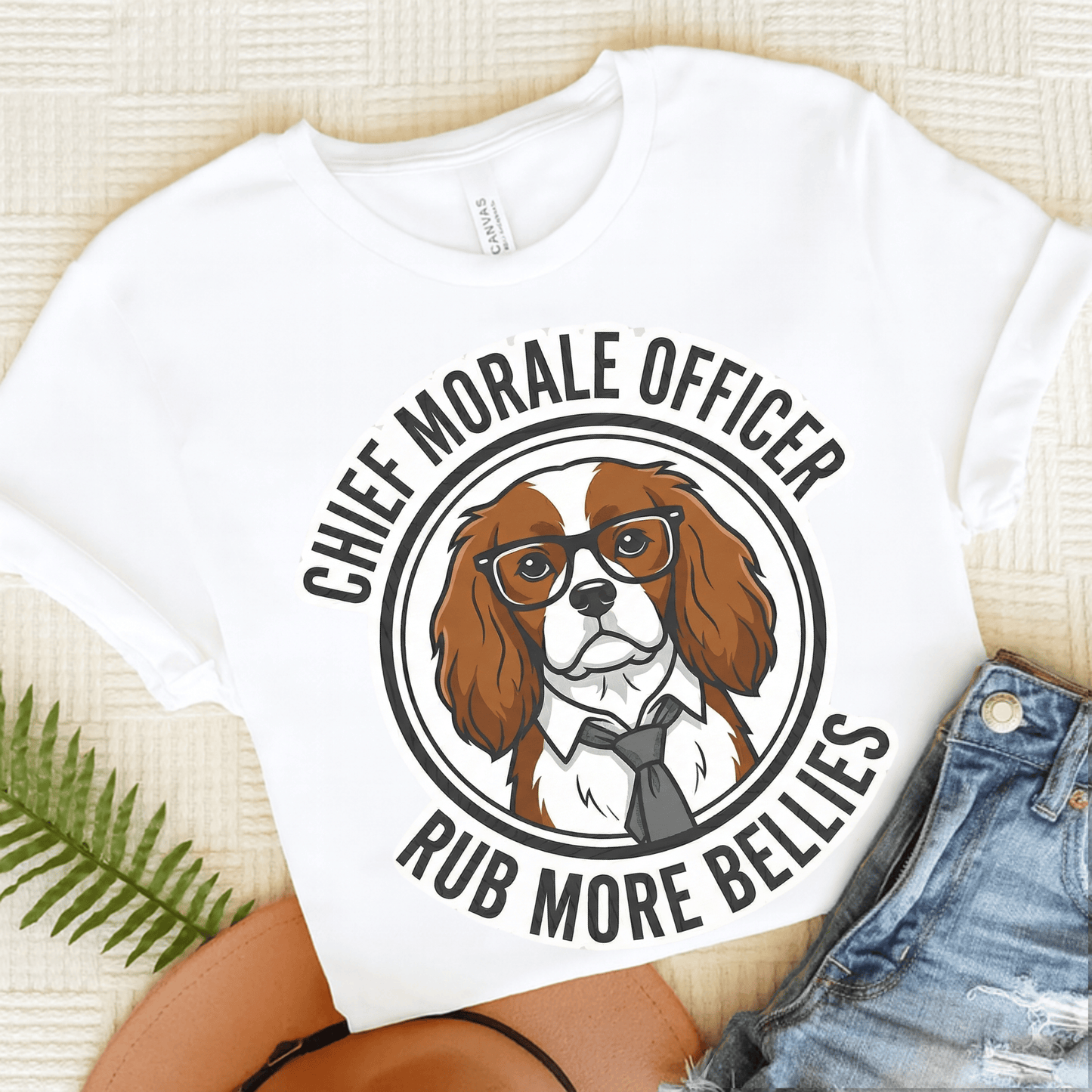 Personalized Cavalier Morale Work Unisex Tshirt White