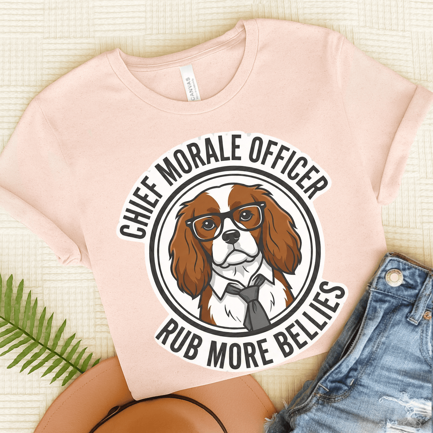 Personalized Cavalier Morale Work Unisex Tshirt Soft Pink