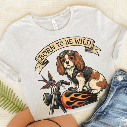 Personalized Cavalier Motorcycle Unisex TShirt Ash