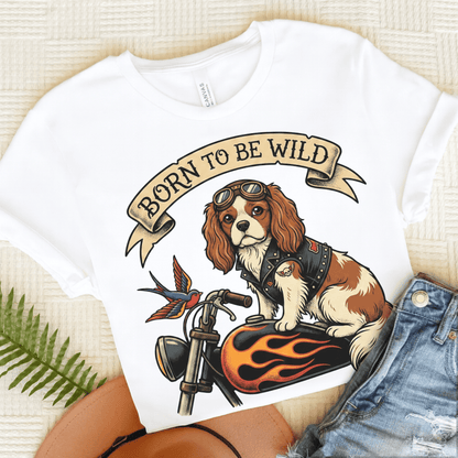 Personalized Cavalier Motorcycle Unisex TShirt White