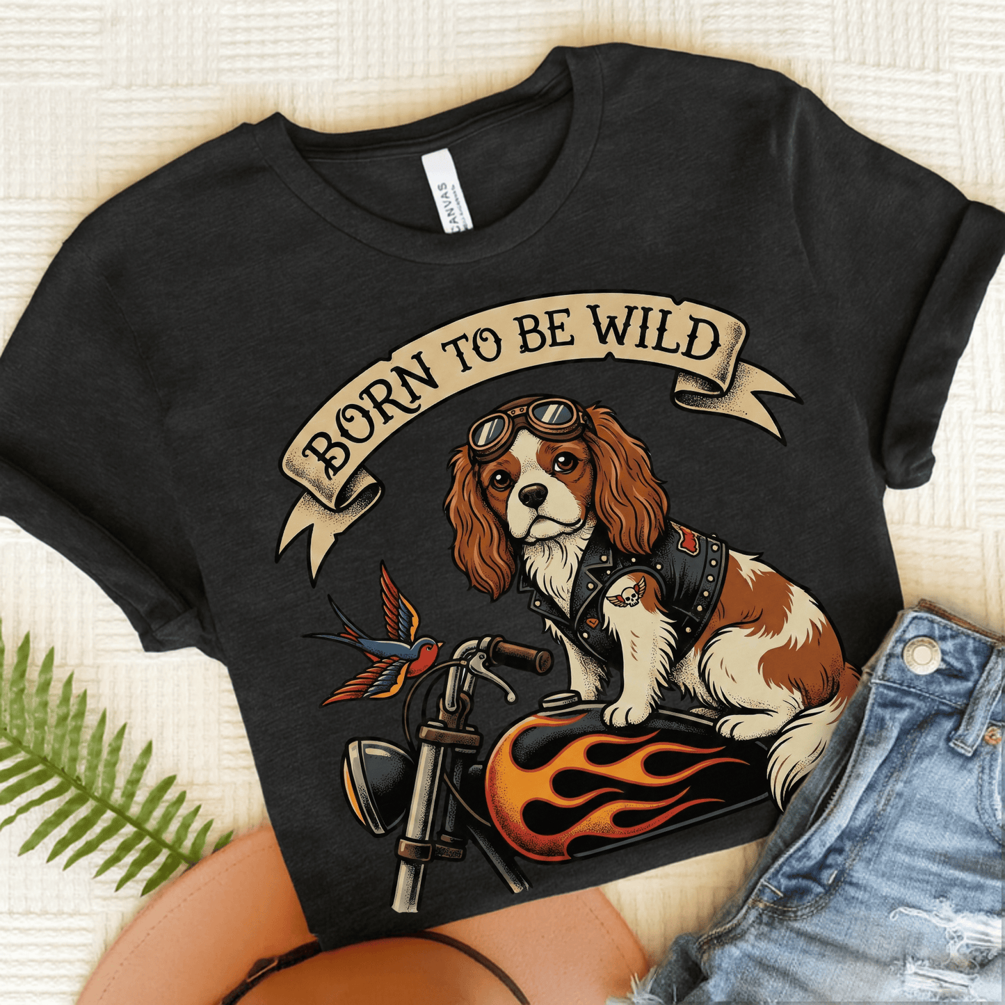 Personalized Cavalier Motorcycle Unisex TShirt Dark Grey Heather