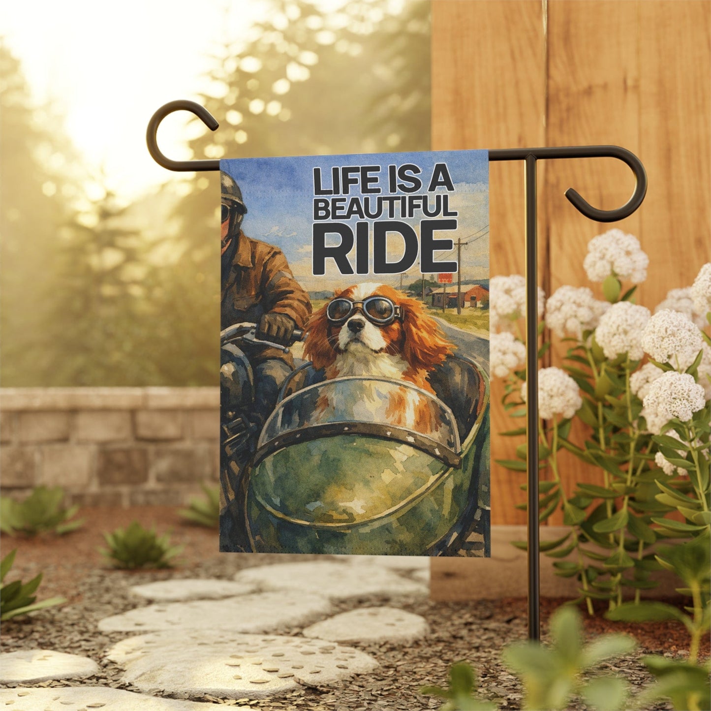 Personalized Cavalier Motorcycle Garden Garden Flag