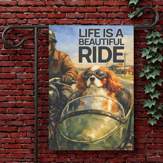 Personalized Cavalier Motorcycle Garden Garden Flag 12'' × 18''