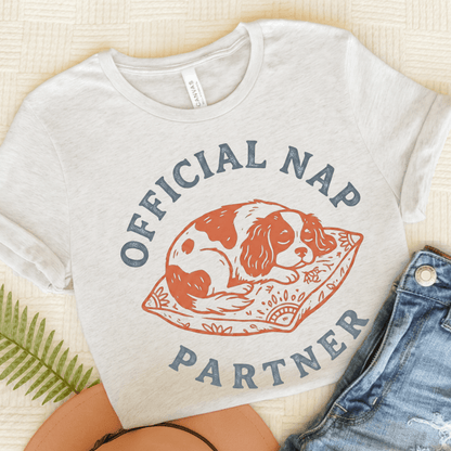 Personalized Cavalier Nap Partner Unisex TShirt Ash