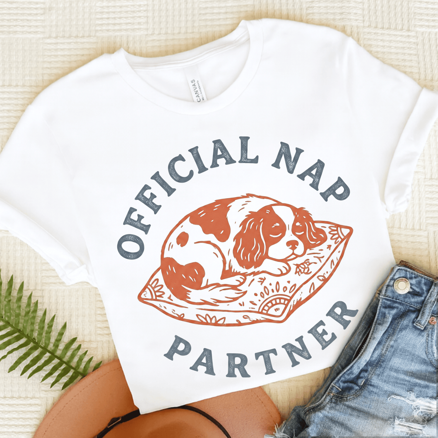 Personalized Cavalier Nap Partner Unisex TShirt White