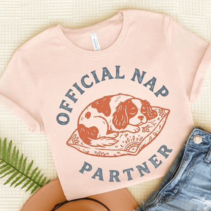 Personalized Cavalier Nap Partner Unisex TShirt Soft Pink