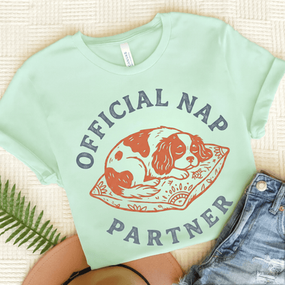Personalized Cavalier Nap Partner Unisex TShirt Heather Mint