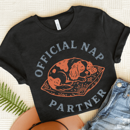 Personalized Cavalier Nap Partner Unisex TShirt Dark Grey Heather