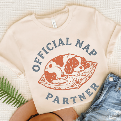 Personalized Cavalier Nap Partner Unisex TShirt Natural