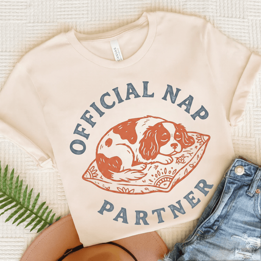 Personalized Cavalier Nap Partner Unisex TShirt Natural