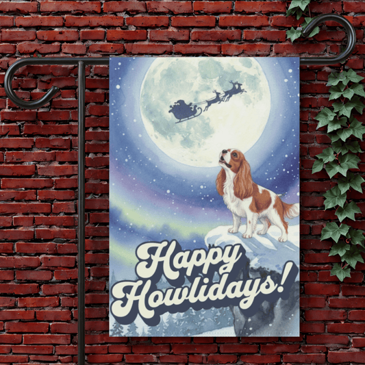 Personalized Cavalier Howlidays Garden Yard Flag 12'' × 18''
