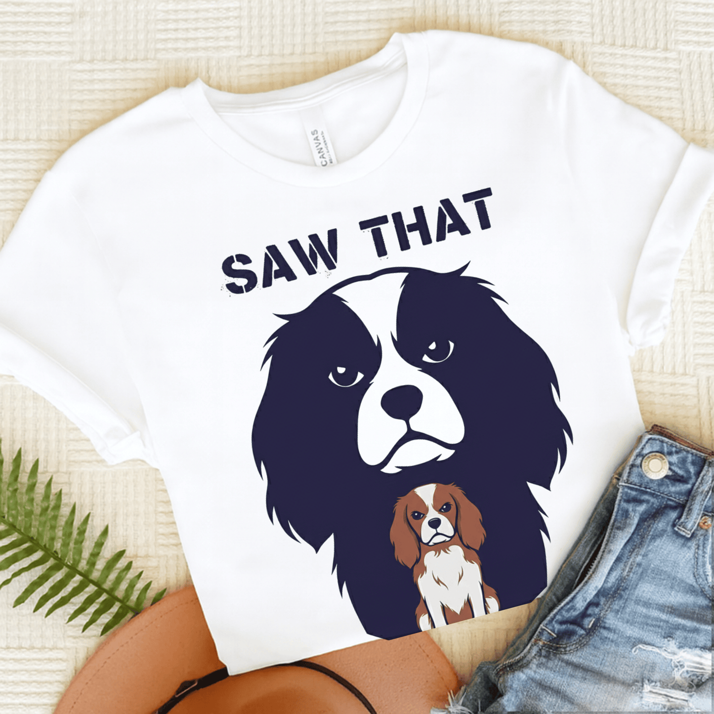 Personalized Cavalier Noir Saw That Unisex Tshirt White